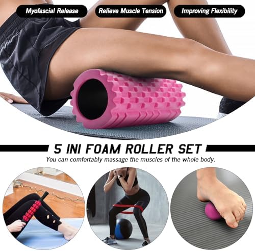 5 in 1 Foam Roller Set High Density Patented Foam Roller for Exercise