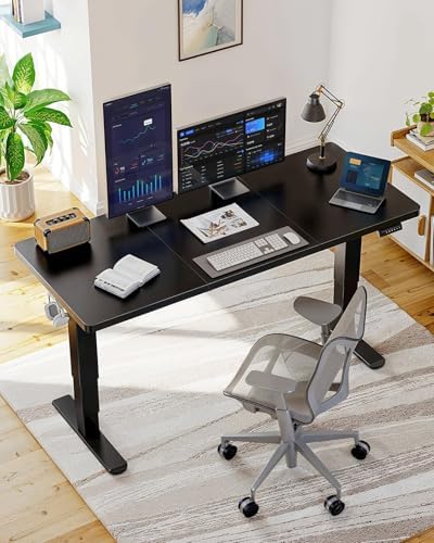 HUANUO 70x 35 Inch 3-Stage Electric Standing Desk, Brushless Motor, Black