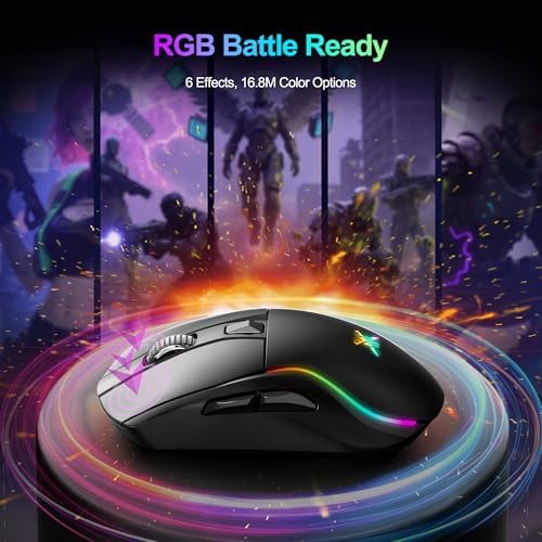 TECKNET Wireless Gaming Mouse,Tri-Mode 24000 DPI Ergonomic Gaming Mouse