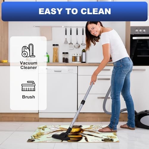 Starry Sky and Bee-648 Kitchen Mats and Rugs Absorbent Kitchen Runner Rug for in Front of Sink Kitchen Floor Mats Comfort Standing Desk Mat Pads