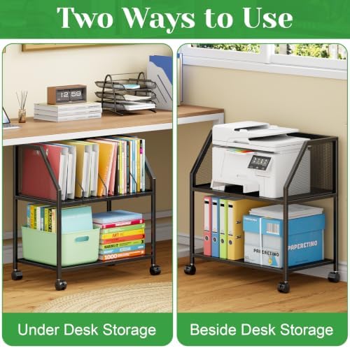 Sbanmao Rolling File Cart with Adjustable Dividers, Mobile File Cabinet