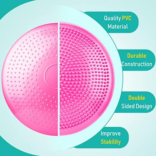 Leitee 3 Pcs Inflated Wobble Cushion Exercise Wiggle Seat for Sensory Flexible Seating Wobble Board Balance Disc Sensory Wiggle Seat Pad for Office Chair with Air Pump