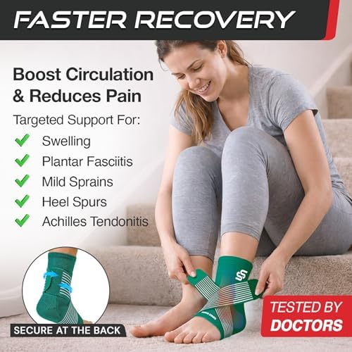 Sleeve Stars Ankle Brace Men & Women Support (Single/M:10"-12"/Turquoise)
