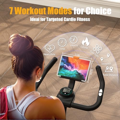 Exercise Bike, Stationary Bikes for Home, Compact Indoor Cycling Bike