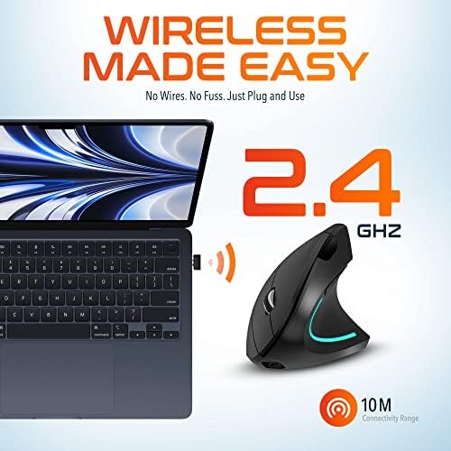 Delton Ergonomic Vertical Rechargeable Wireless Mouse