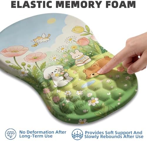 Ergonomic Mouse Pad with Wrist Rest, Memory Foam Wrist Support,Massage Bump