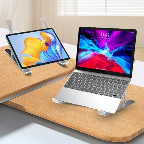 Laptop Stand with Fan, Ventilated Stands, Holder, Aluminum Desk with Fan for, Desk Accessories Accessories for Home Work Travel