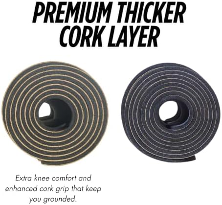 Cork Yoga Mat with Natural Rubber Base, Extra Size, Thickness and Support, Excellent Cushion & Grip, Non-Slip, Non-Toxic, Sweat-Resistant, Sustainable, Eco-friendly Exercise Mat