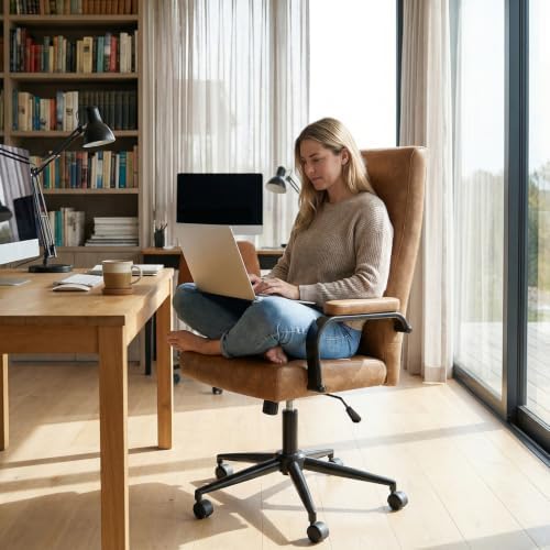 GXJ Brown Office Chair with Memory Foam Seat