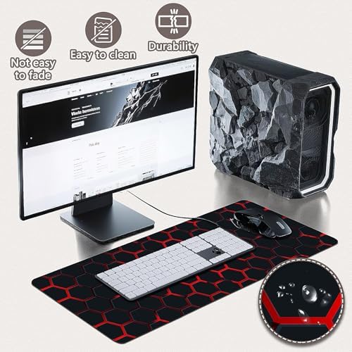 Mouse Pad Gaming - Desk Mat for Keyboard and Mouse - Large Mouse Pads for Desk, Gaming Mousepad with Non-Slip Base, Desks Pad (31.5" X 11.8") for Game, Office and Home