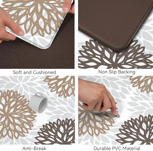 Kitchen Mats Set of 2 Cushioned Anti Fatigue Kitchen Rugs Non Slip Waterproof Kitchen Runner Memory Foam Kitchen Floor Mat Comfort Standing Mat for Sink,Office,Laundry