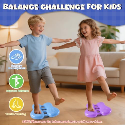 ADHD Tools for Kids Fimeetoy Wiggle Feet Cushion,Fidgets for Kids,Sensory Foot Cushion for Fidgety Feet,Quiet Fidget for Focus,Autism Special Education Classroom Must Haves,Balance Board-Purple