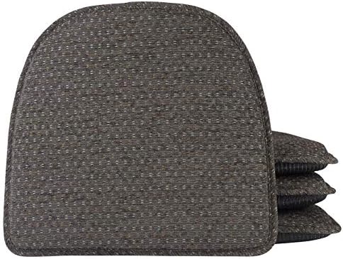 Klear Vu Raindrop The Gripper Non Slip Chair Cushions, Soft & Comfortable Seat Pad, Sitting Pillow for Kitchen, Dining or Office, 4 Count (Pack of 1), 04 Gray