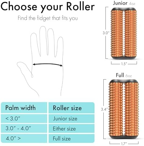ONO Roller - Handheld Fidget Toy for Adults | Help Relieve Stress, Anxiety, Tension | Promotes Focus, Clarity | Compact, Portable Design (Acupressure, Full Size - Aluminum)