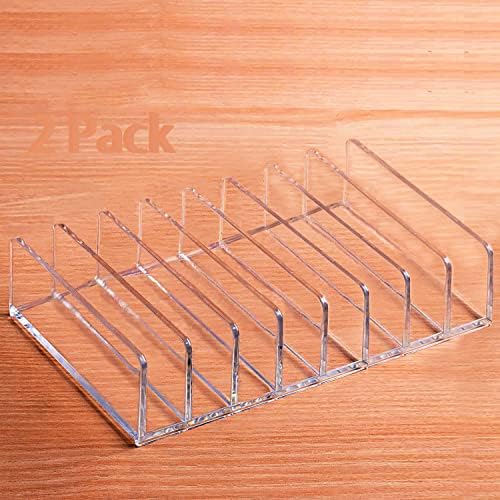 Clear Eyeshadow Makeup Organizer 2Pcs, 8Slot Acrylic Desk Organizer