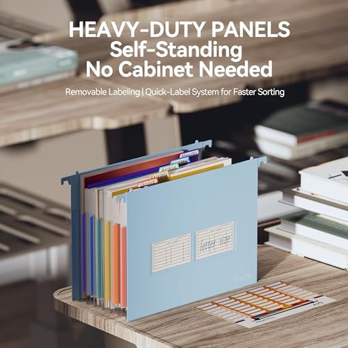 ThinkTex Plastic Expanding Hanging File Folders, 7 * 1.2" Accordion Pockets