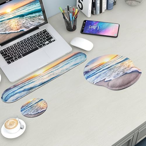 Mouse Pad and Keyboard Wrist Rest Support,Ergonomic Mouse Pad Set