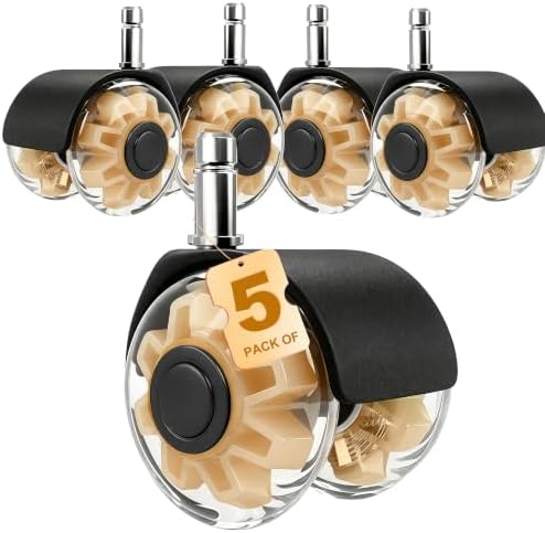 2" Caster Wheels Set of 5, Heavy Duty Office Chair Wheels