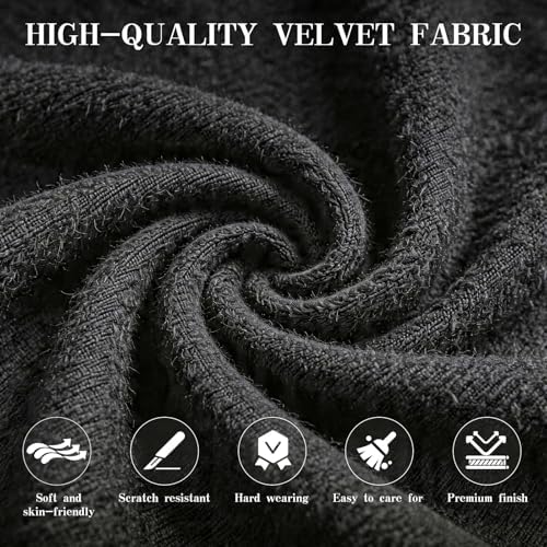 Soontrans Black Velvet Gaming Chair with Embroidery Design