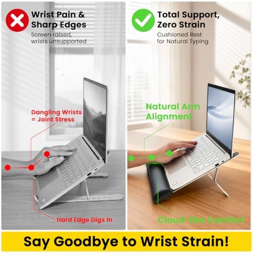 Laptop Stand for Desk, Adjustable Laptop Riser with Wrist Rest