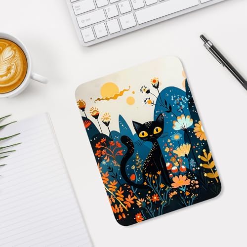 Small Mouse Pad, Mini Mouse Pad 6 x 8 Inch, Thick Rubber Waterproof Mouse Mat, Cute Mousepad for Women Men Wireless Mouse Laptops Home Office, Cute Cat