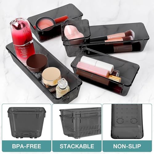 16 PCS Drawer Organizer Set, 5 Size Bathroom and kitchen organizer Trays