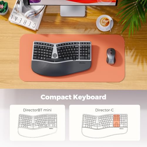 MEETION Ergonomic Wireless Keyboard Mouse, Split Palm Rest Keyboard, Black
