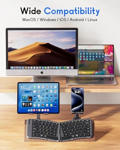 MoKo Ergonomic Foldable Keyboard, Split Portable Folding Bluetooth Keyboard