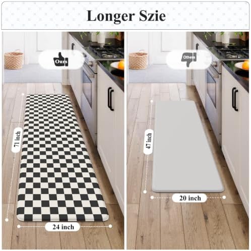 KIMODE Kitchen Mats Cushioned Anti Fatigue, Farmhouse Kitchen Rug 24"x71"