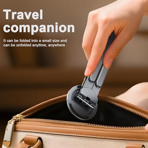 Portable Travel Tablet/Phone/Laptop Stand, Adjustable Laptop Riser for Desk, Foldable Magnetic Phone Holder, Compatible with iPad, MacBook, iPhone (4.7-15.6'')