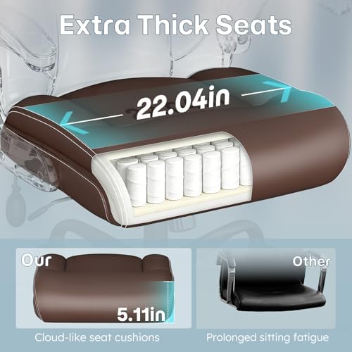 Ergonomic Office Chair,Inflatable Lumbar Support High Back Chair,Brown