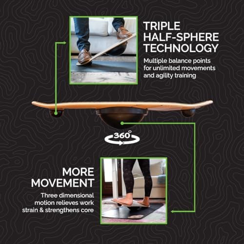 Whirly Board Wide 360˚ | Standing Desk Balance Board | Wobble Board Portable Home Gym | Snowboard Training | Surf trainer | Balance Board for Kids & Adults | Core Balance Trainer
