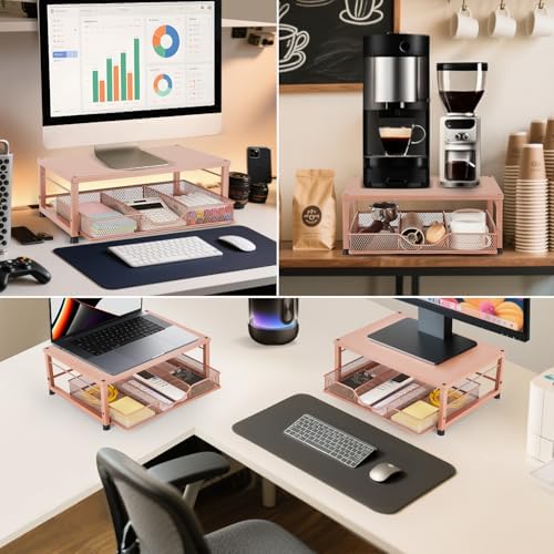 Computer Monitor Stand for Desk, Small Laptop Stand Riser, Broze