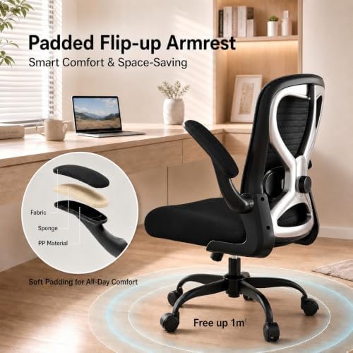 Ergonomic Home Office Chair, 4-Way Lumbar, Thick Cushion, 330LBS