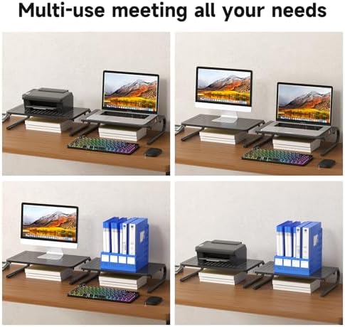 suptek Monitor Stand Riser for Computer,Laptop,Printer, Notebook and All Flat Screen Display with Vented Metal Platform and 4 Inches Height Underneath Storage (MST004-2)