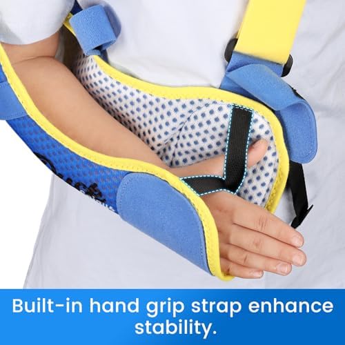 Velpeau Pediatric Arm Sling Shoulder Immobilizer for Kids, Blue Right 2XS