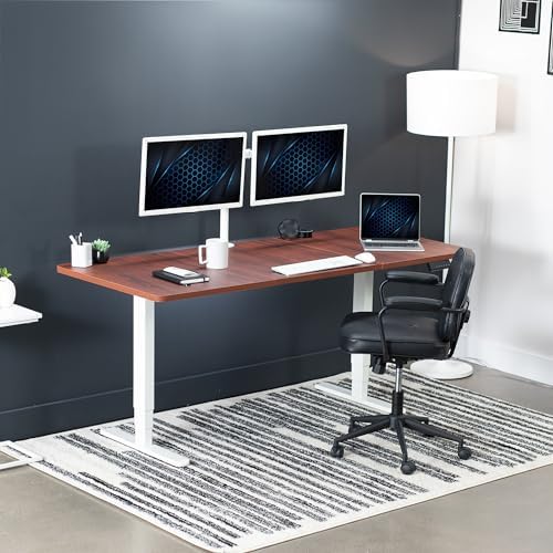VIVO Dark Walnut 71 x 30 in Standing Desk, DESK-KIT-2W7D