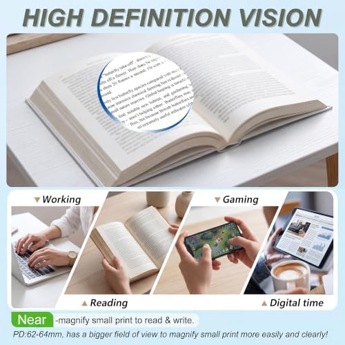 Fashion Oversized Square Reading Glasses for Women, Stylish Big Frame Anti Blue Light Computer Readers