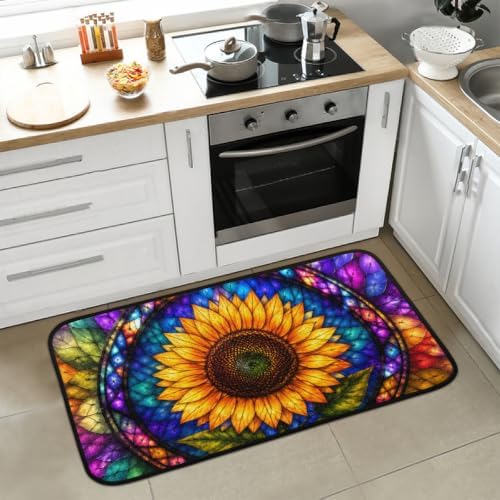 Sunflower Kitchen Mats Cushioned Anti Fatigue Kitchen Rugs Non-Slip B-2