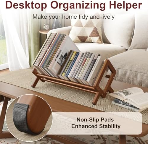 Premium Stable Desktop Bookshelf, Bamboo Under Desk Bookshelf, Book Rack