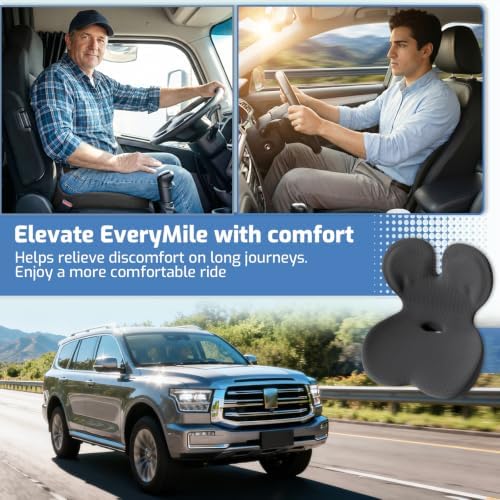 Memory Foam Seat Cushion,Orthopedic Ergonomic Seat Cushions for Tailbone,Sciatica, and Back Pressure Relief,L-Shaped Design & Adjustable Strap,Lumbar Support Pillow for Office,Car,Desk Chair