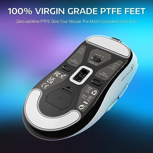 ATTACK SHARK X3 Lightweight Wireless Gaming Mouse with Tri-Mode 2.4G/USB-C Wired/Bluetooth,26K DPI, PAW3395 Optical Sensor,Kailh GM8.0 Switch,5 programmable Buttons for PC/Win/Mac(White)