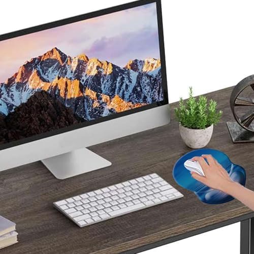 Ergonomic Mouse Pad with Wrist Support, Pain Relief Comfort Wrist Rest Pad with Non-Slip PU Base for Gaming, Home, Office & Travel (Moon Over The River)