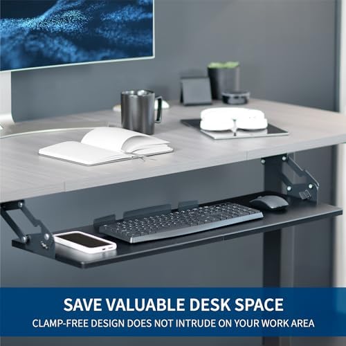 VIVO Black Under Desk 34 x 11 in Adjustable Keyboard Tray, MOUNT-KB34S