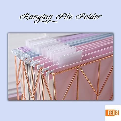 12 Pack Hanging File Folders Filing Cabinet Organizer Letter Size 1/5 Cut Adjustable Tabs Decorative for Home Office School Classroom,Marble……