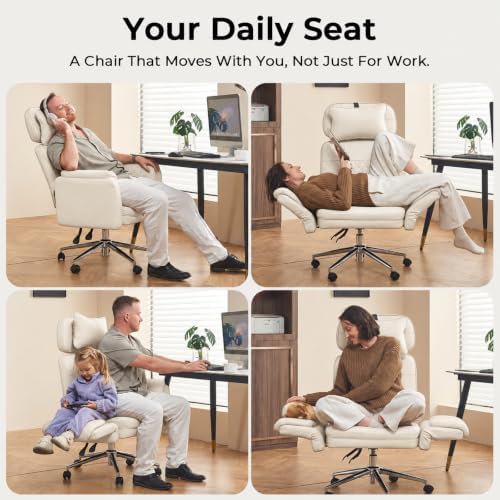 Big and Tall Ergonomic Office Chair, Criss Cross Desk Chair with Pivot Arms
