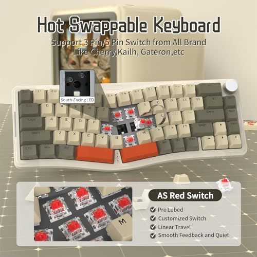 ATTACK SHARK AKS068 Wired Mechanical Gaming Keyboard 65% Alice Layout-Gray