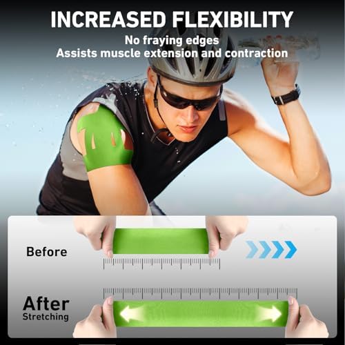 KTQUICK Precut Kinesiology Tape for Shoulder, 12 PCS, 20% Stronger Adhesive