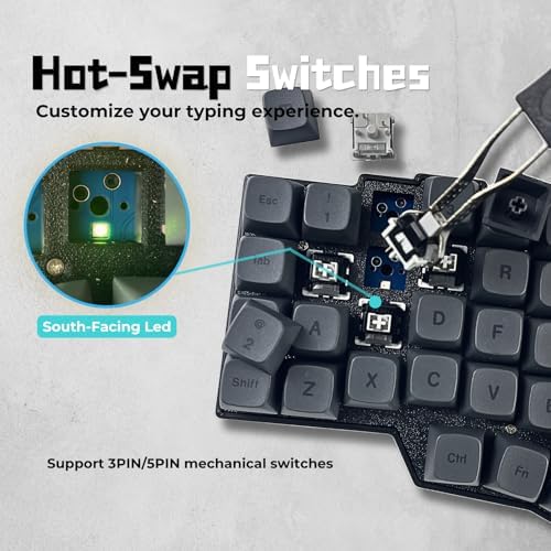 4×6 Corne Layout with knobs Wired Ergonomic Mechanical Keyboard,60% Orthol inear Layout,Hot-swappable,RGB,Vial remapping Support,pre-lubed Linear switches (HiFi Switch)