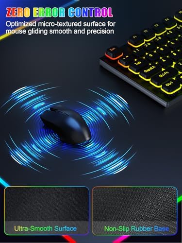 Mouse Pad with Foldable Phone Holder & Wireless Charger, XXL RGB Gaming Mousepad 31.5"x15.8" Large Desk Mat for Keyboard, Black Desk Pad with Dual Qi Charging Station | 11 Colors 5 Modes | Waterproof